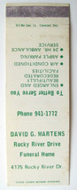 David G. Martens Funeral Home - Cleveland, Ohio 20 Strike Matchbook Cover OH - £1.36 GBP