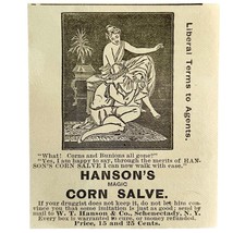 Hanson&#39;s Magic Corn Salve 1894 Advertisement Victorian Foot Medicine 4 ADBN1hh - £7.98 GBP