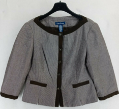 Evan Picone Size 12 Women&#39;s Brown Tweed Academia Jacket Blazer Carrier Business - £11.20 GBP