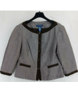 Evan Picone Size 12 Women&#39;s Brown Tweed Academia Jacket Blazer Carrier B... - $19.47 CAD
