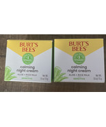 Burt&#39;s Bees Sensitive Calming Night Cream Aloe+Rice milkt 1.8 Oz 51g 2PKS - $26.05 CAD