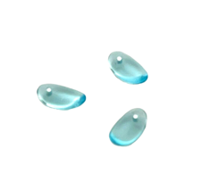100 Preciosa Czech Glass Aquamarine Blue 10mm Curved Oval Charm Drop Beads - £3.94 GBP
