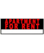 APARTMENT FOR RENT vinyl banner bRiGhT &amp; BiG 18&quot; x 48&quot; red on black Wind... - $831.86 MXN