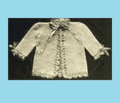 Infant&#39;s Crocheted Saque 3 Vintage Crochet Pattern for Baby Sweater PDF ... - $2.50