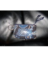 VERA BRADLEY WINDSOR NAVY ZIP ZIPPER ID CASE Change Coin Keyring - €17,91 EUR