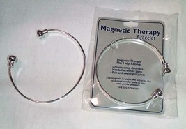 SILVER MAGNETIC BANGLE BRACELET jewelry JL374 natural health magnet brac... - $4.70