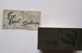 Eve Ernst Sportswear High-Wheel Bicycle Printer Block Ink Stamp Atlantic... - £26.57 GBP