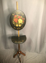 Vintage Fire Screen Hand Painted Solid Wood Display 51&quot; Tall - $693.01