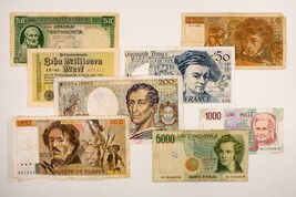 Miscellaneous Notes From Europe. France, Germany, Greece and Italy. 8 Note Lot - £99.71 GBP