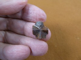 CR591-4) 1/2&quot; Petite Fairy Stone CHRISTIAN CROSS oiled Staurolite Crysta... - £10.40 GBP