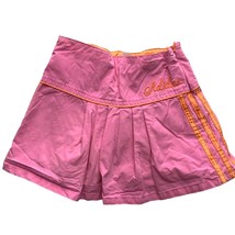 Adidas Girls Toddler 3T Pink Orange Pleated Skort Skirt Side Zip - £10.11 GBP