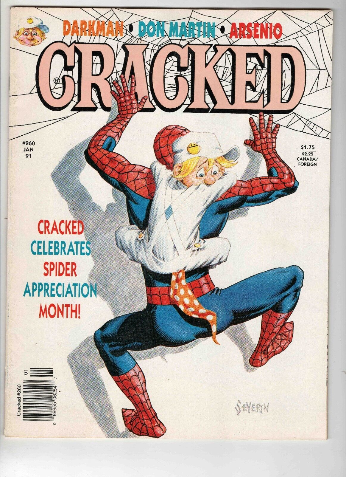Primary image for VINTAGE Jan 1991  Cracked Magazine #260 Spider-Man Darkman