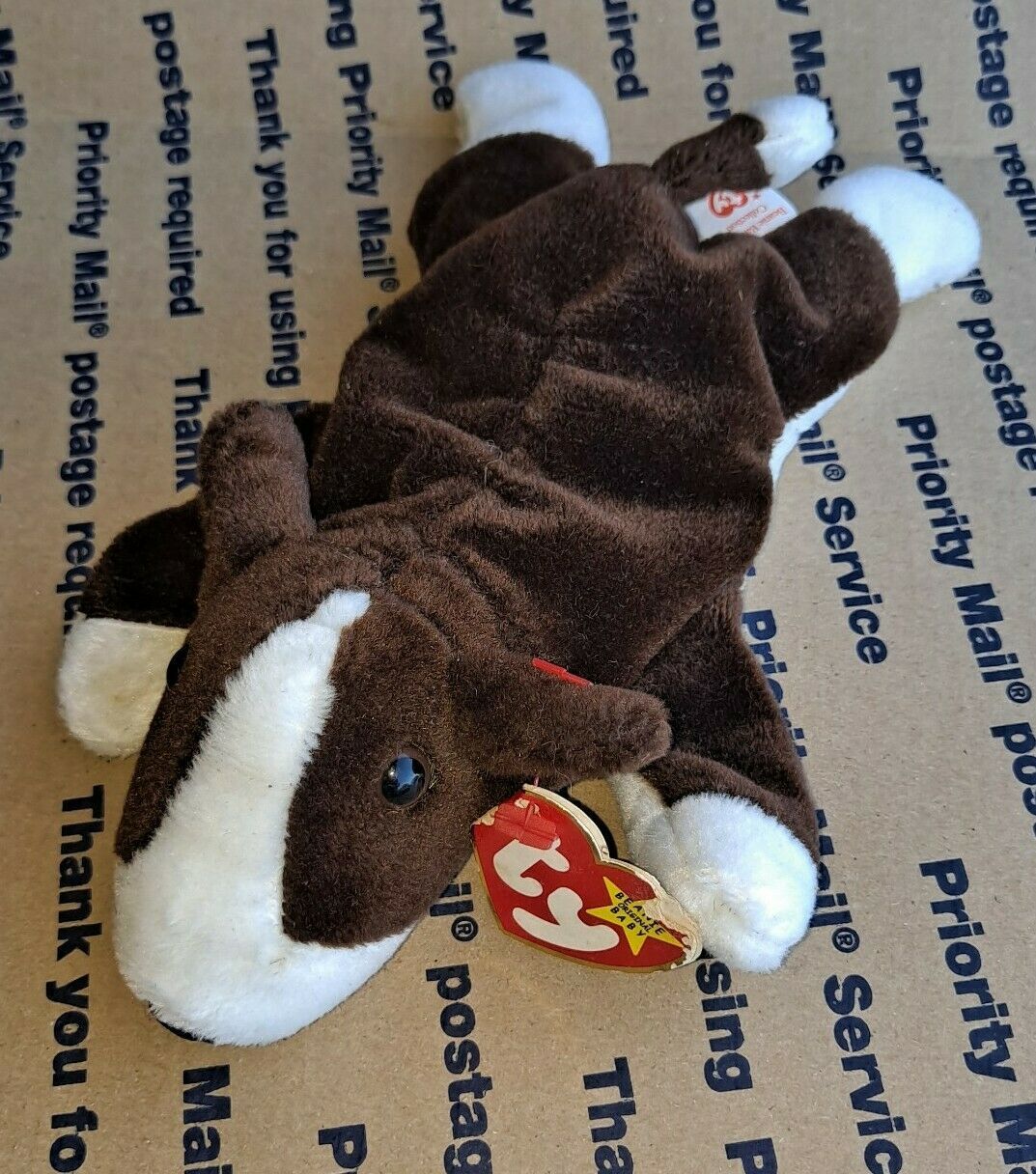 Vintage Original TY Bruno the dog September 9 1997 Beanie Babies Plush - $3.99