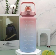 Water Bottle Time Marker 2L Extra Large Motivational Sport Bottle With S... - $15.18