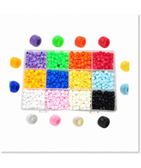 Bulk Assorted Vibrant 9mm Opaque Rainbow Plastic Pony Beads - 1200 PCs K... - $60.26 CAD