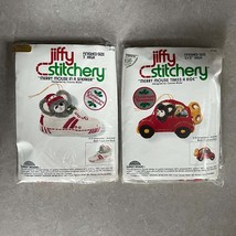 VTG Jiffy Stitchery Merry Mouse 3D Christmas Ornament 2 Kits #100 #104 NIP - $24.99