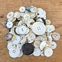 Vintage Mid Century Antique Set Lot Natural Shell Mother of Pearl Carved... - $59.39