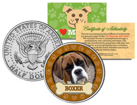 Boxer Dog Jfk Kennedy Half Dollar Us Colorized Coin - £6.82 GBP