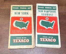 Lot 2 Vintage 1938 TEXACO New York New Hampshire Gas &amp; Oil Folding Road ... - £19.98 GBP