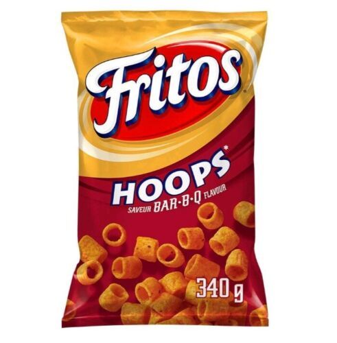Primary image for 12 Bags Fritos HOOPS BAR-B-Q BBQ Corn Chips 340g / 12 oz Each FREE SHIPPING