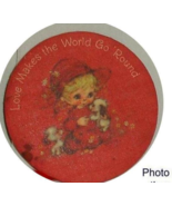 Vintage Hallmark Red Button Pin Love Makes the World go Round - £7.07 GBP