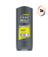3x Bottles Dove Men + Care Sports Active Fresh Face &amp; Body Wash Gel | 400ml - $588.42 MXN