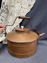 Large Antique Copper Hand Forged Tea Kettle Pot Teapot Riveted 8” Tall 1... - $133.65