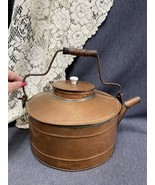 Large Antique Copper Hand Forged Tea Kettle Pot Teapot Riveted 8” Tall 1... - £105.13 GBP