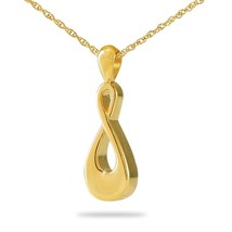 Infinity Gold/Stainless Steel Funeral Cremation Pendant w/Necklace - £52.39 GBP