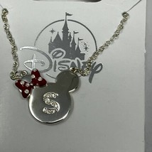 Disney Parks Minnie Mouse Icon Letter S Silver Color Necklace Child Size... - £17.97 GBP