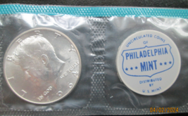 1964-P Kennedy Half Dollar BU from Mint Set in Original Mint Cello with ... - £13.36 GBP