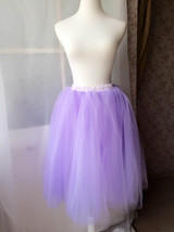 Lavender Knee Length Tutu Skirt Women Custom Plus Size Ruffle Tutu Skirt