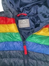 Primary Baby Puffer Snowsuit Rainbow Stripe 6-12 Months Convertible Feet Mittens image 3