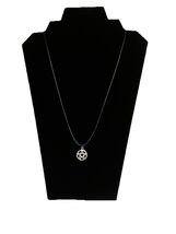 Wicca Silver Plated Pentagram Charm On Black Leather Cord. Witchy Pendants. - $9.90