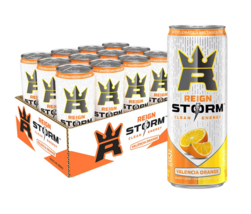 REIGN Storm Clean Energy Drink Valencia Orange 12 Fl Oz Cans Pack of 12 - £26.56 GBP