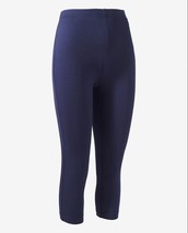 Chicos 1.5 Fabulously Slimming Capri Leggings Womens M 10 Blue Stretch Pull On - £12.74 GBP