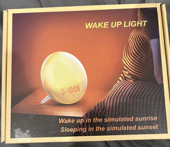 Wake Up Light Sunrise Alarm Clock for Heavy Sleepers Dual Alarms FM Radio Snooze - £18.17 GBP
