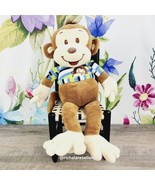 Kellytoy Brown Monkey Plush 16&quot;  Lovey Striped Shirt Stuffed Animal 2013 - £11.71 GBP