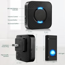 Cotinse Waterproof Wireless Doorbell With Chime 1300 ft Range - £12.65 GBP