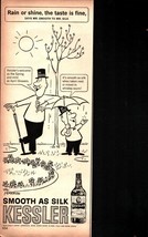 1960 Kessler Whiskey: Rain or shine cartoon  Vintage Print Ad d9 - £19.24 GBP