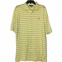 Masters Collection Polo Golf Shirt Size XL Yellow Blue Stripes Pima Cotton Mens - £15.81 GBP