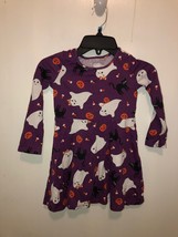 Childrens Place SZ 3T Girls Halloween GHost Candy Corn Pumpkin Long Sleeve Dress - £3.57 GBP