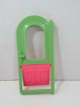 Fisher Price loving family dollhouse green side door pink doggie door do... - $8.90