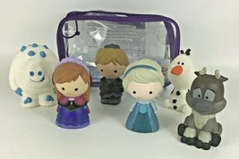 Disney Store Frozen Bath Time Swim Toys 7pc Lot Carry Along Bag Marshmallow Sven - $44.50