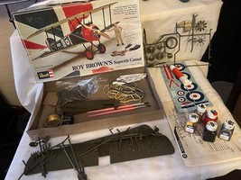 1975 Revell Model Roy Brown&#39;s Sopwith Camel Airplane Partially Assembled - $31.35