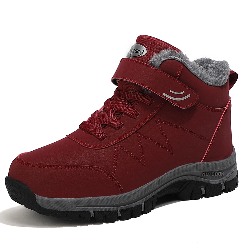 Best Sneakers 2024 Winter Women Men Boots Plush Leather Waterproof  Climbing Sho - $64.27