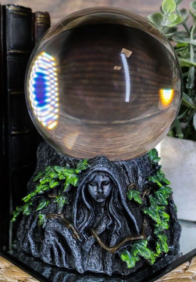 Ebros Celtic Triple Goddess Mother Maiden Crone Scrying Glass Gazing Bal... - $48.99