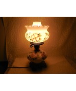 Gone With The Wind Hurricane Lamp with Pink and White Dogwood - $101.97 CAD