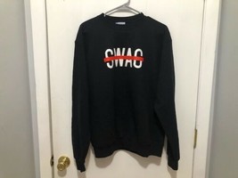 Champion Eco Fleece SWAG Spellout Sweatshirt Black Size Medium - $14.84