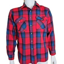 Vintage BackPacker Sportswear Plaid Shirt Mens L Red Flannel Distressed Hunter - $14.54